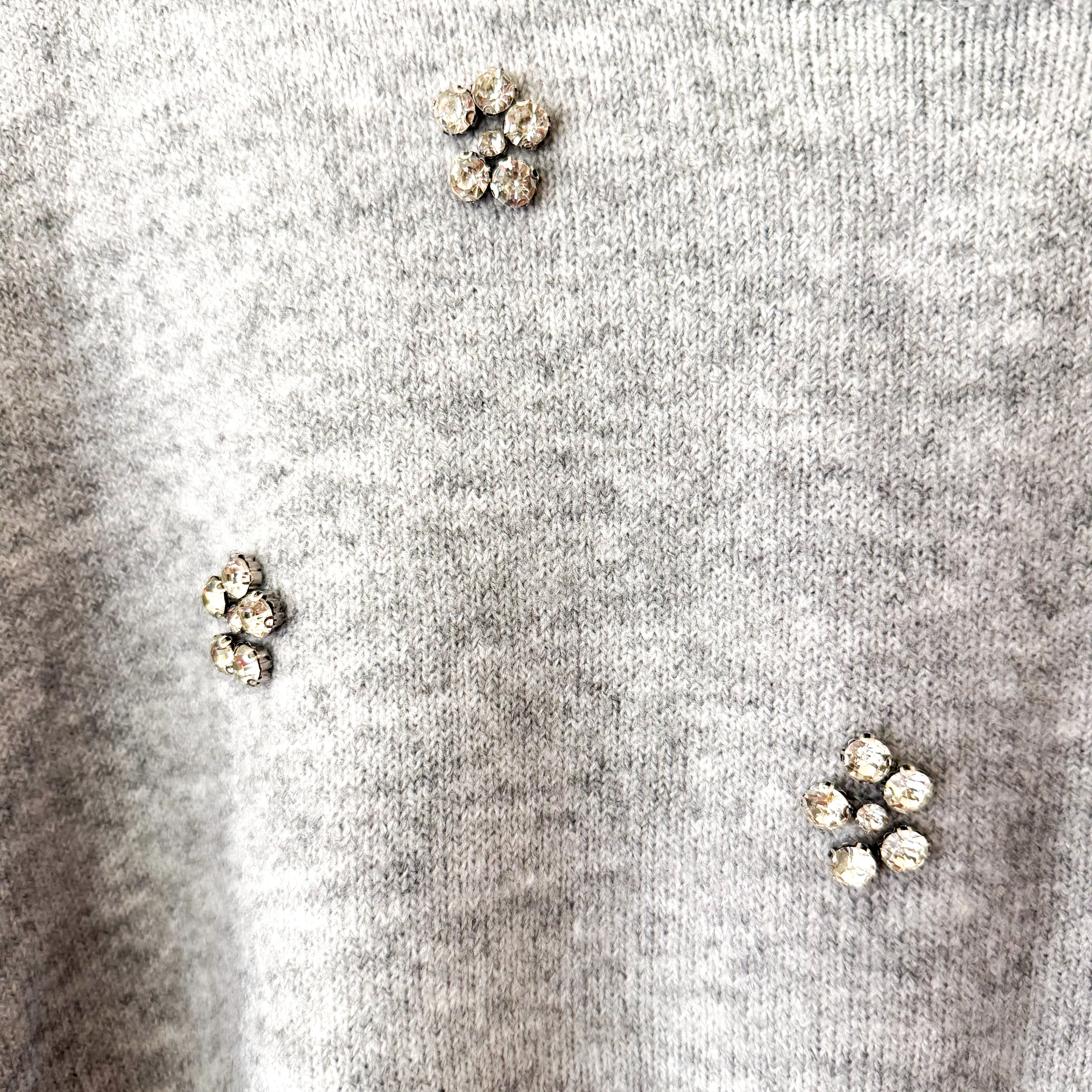 Free Assembly Sweater with Rhinestones in Heather Grey | Medium