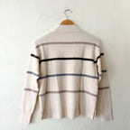 Chico's Sequined Stripe Pullover Sweater in English Cream | 00/XS