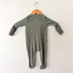 Baby Gap Olive Green Textured 2-Way Zipper Footed Sleeper | 0-3m