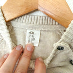 H&M Cream Shoulder Button Pull Over Sweater | 6-9m