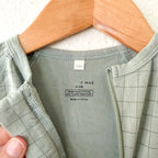 Quincy Mae Bamboo Dusty Sage Windowpane 2-Way Zipper Footed Sleeper | 0-3m