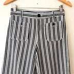 Loft The Palmer Wide Leg Pant in Black & White Stripe | 0