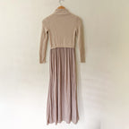 Anthropologie The Thea Twofer Eyelash Mockneck Sweater Dress Neutral Beige | XXS