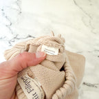 Petit Filippe Tan Knit Pom Pom Drawstring Pull On Pants | 6-9m