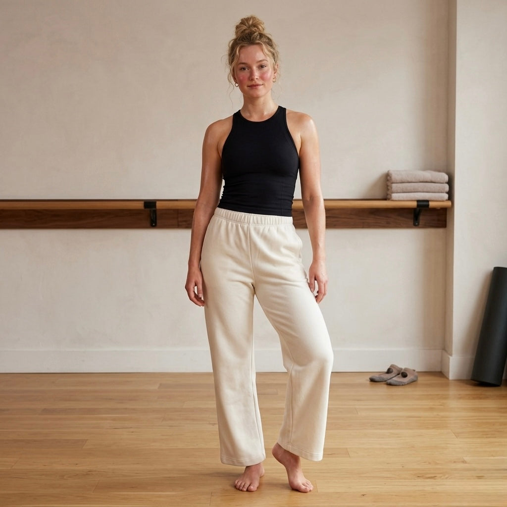 Zella Cream Wide Leg Drawstring Sweatpants | XS