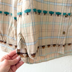 Beaufort & Blake Heavyweight Plaid Acorn & Tree Button Down Shacket | XS