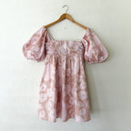 J.Crew Collection Pink Floral Puff-Sleeve Mini Dress in Windswept Floral | 00
