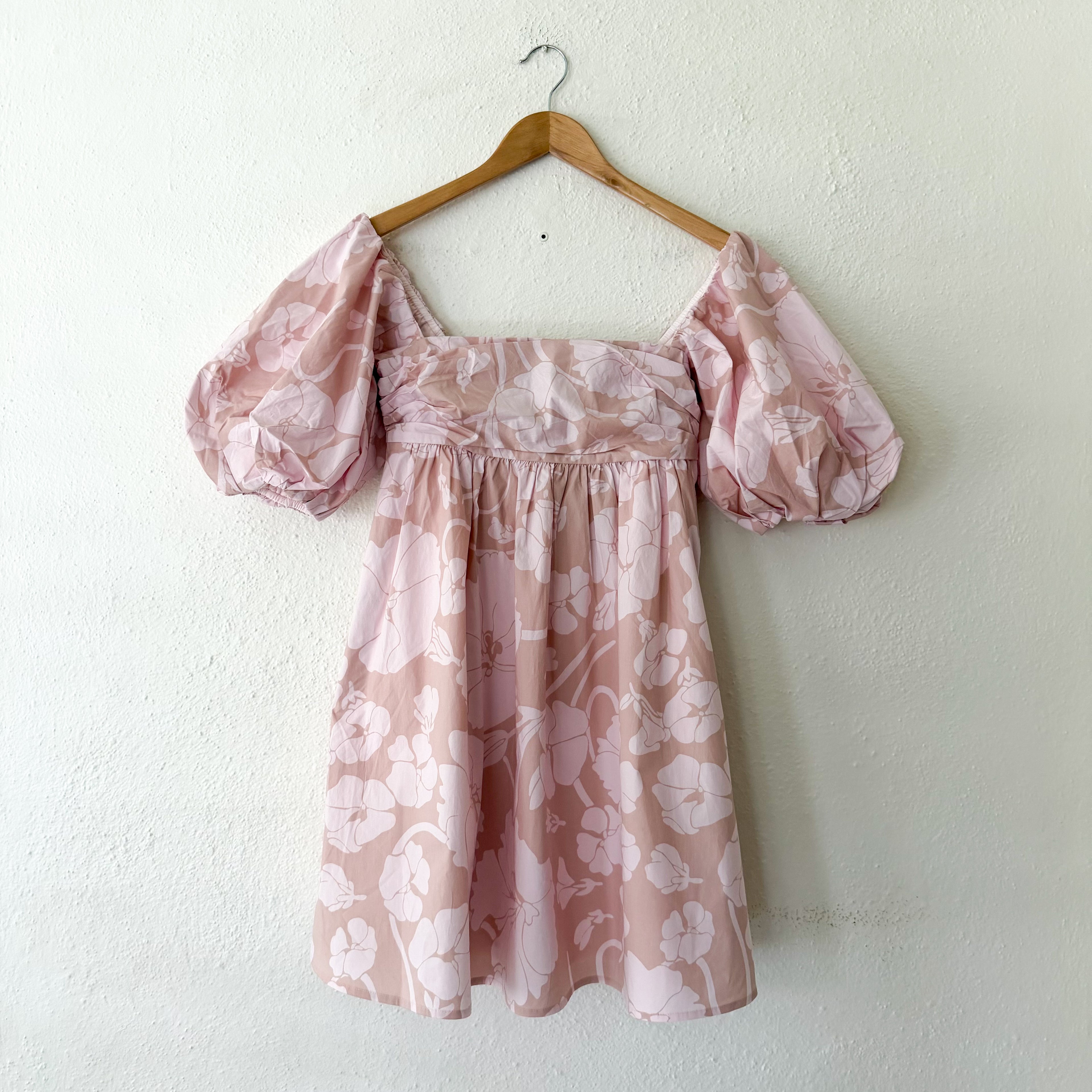 J.Crew Collection Pink Floral Puff-Sleeve Mini Dress in Windswept Floral | 00