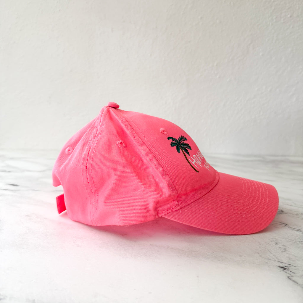 Hammock Florida Embroidered Cotton Baseball Cap | Neon Pink