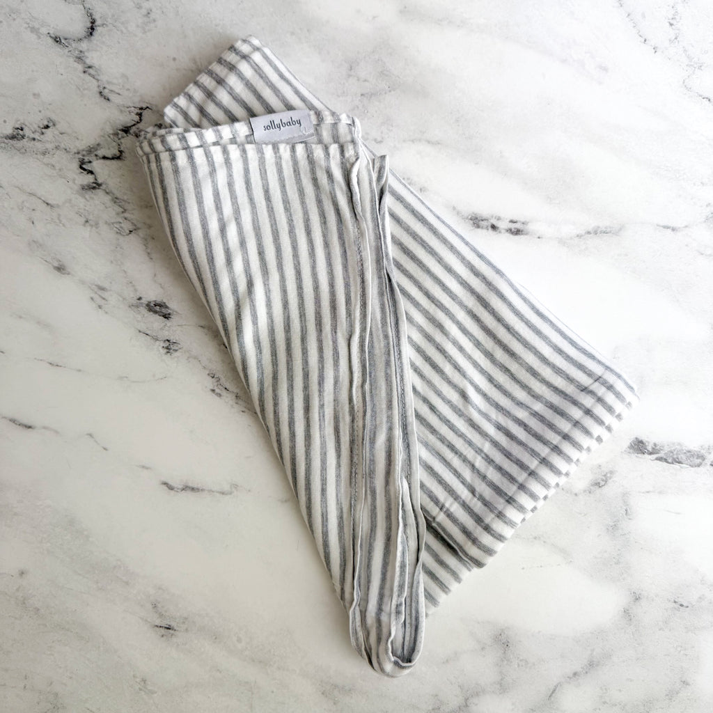Solly Baby Swaddle Blanket | Heather Grey & White Stripe