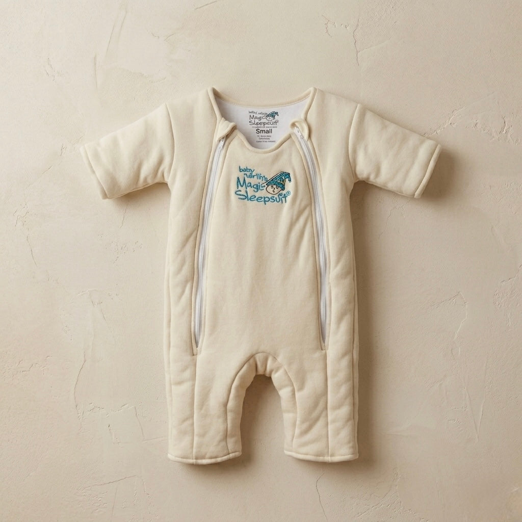 Baby Merlin Cream Cotton Magic Sleepsuit Infant Sleep Bag | S (3-6m)