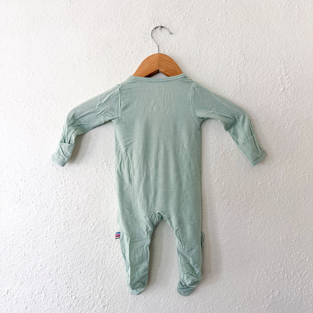Magnetic Me Sage Green Modal Long Sleeve Footed Sleeper | 0-3m