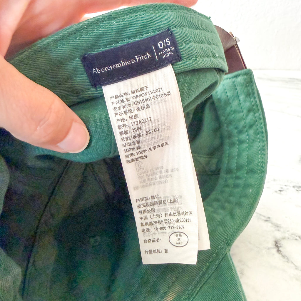 Abercrombie & Fitch Embroidered Manhattan Tennis Cotton Baseball Cap | Green