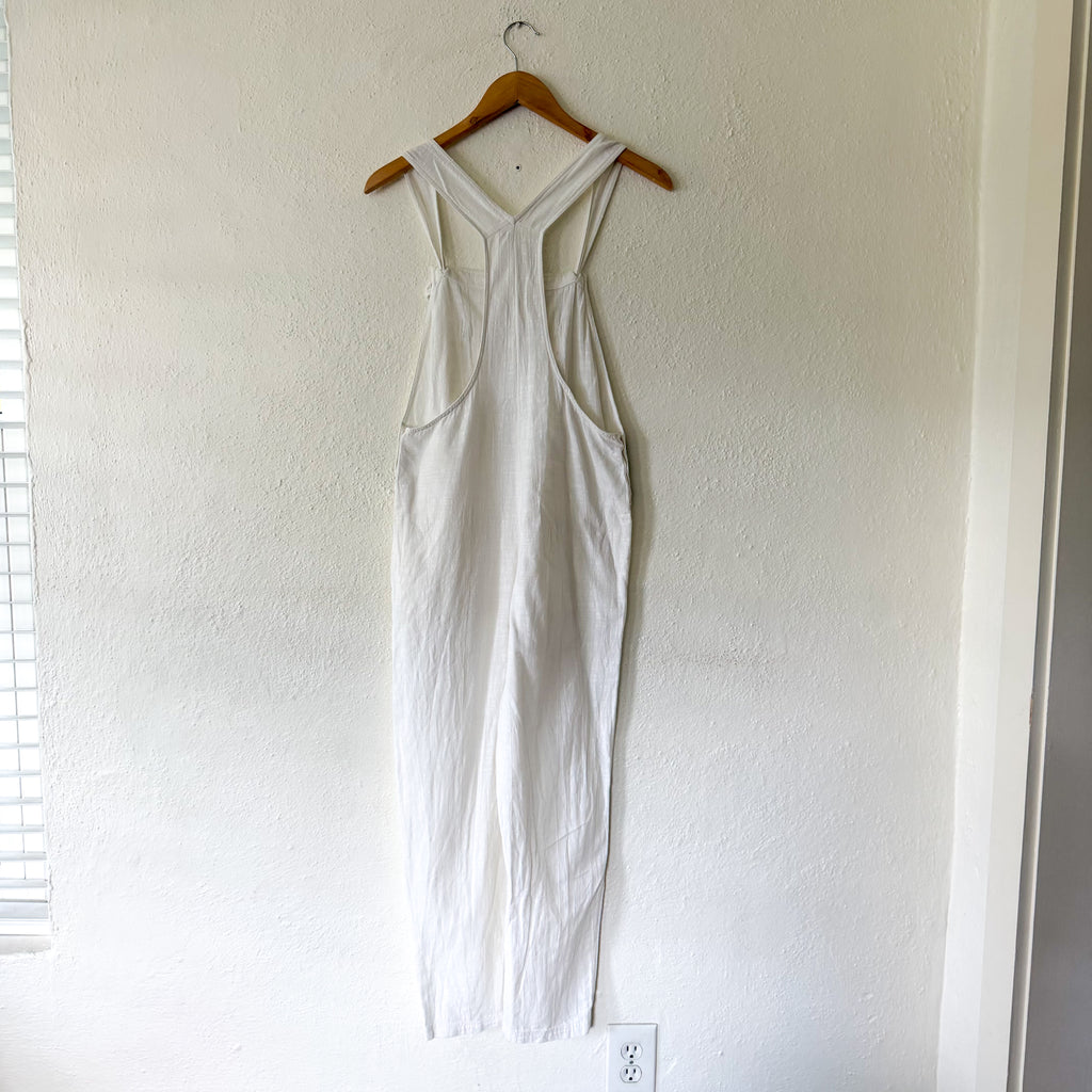 L*Space Freya Textured Cotton Jumpsuit in White | XS