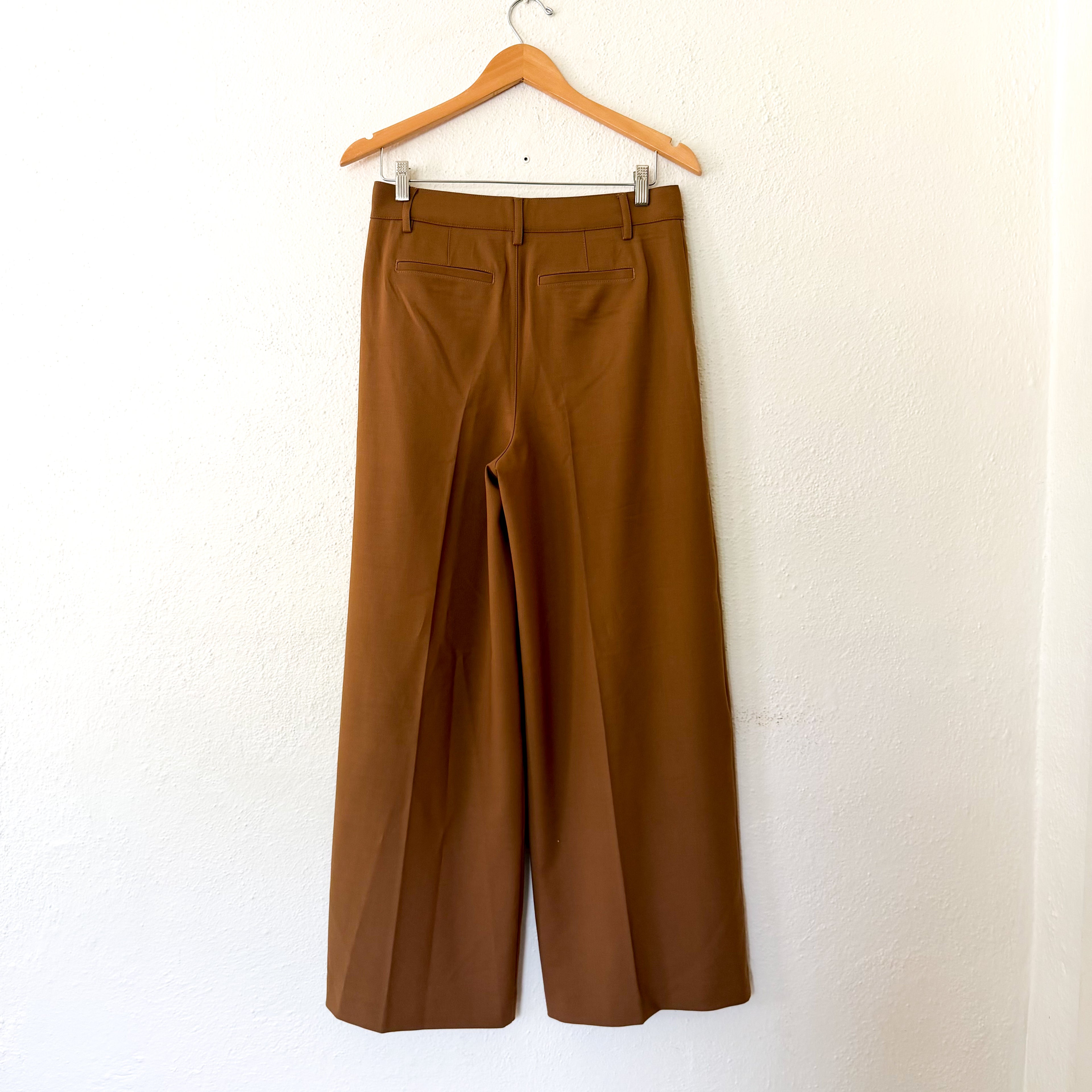 Madewell The Harlow Wool Blend Super Wide-Leg Trouser in Camel | 0