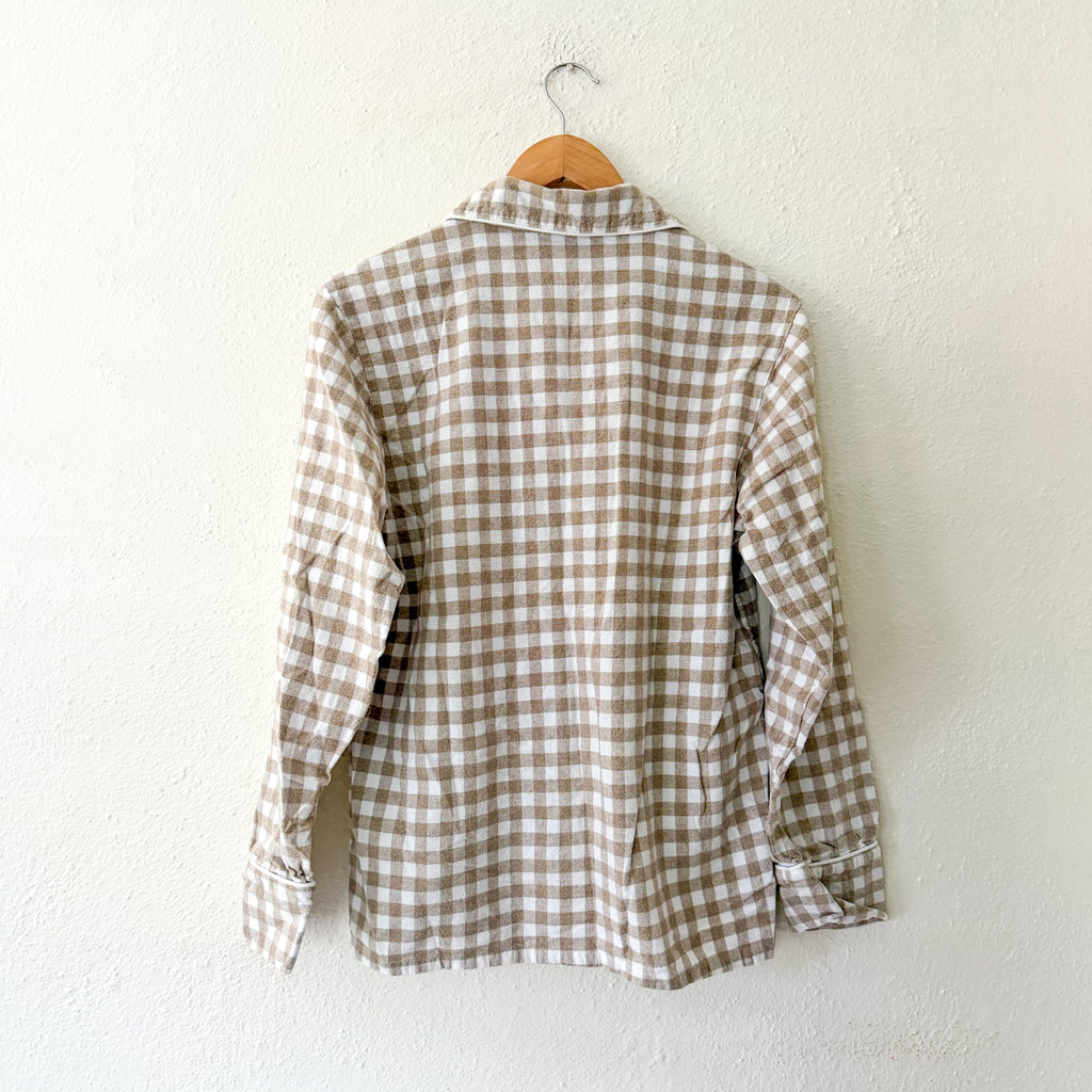 Serena & Lily Belvedere Flannel Pajamas in Doe Beige Gingham | S