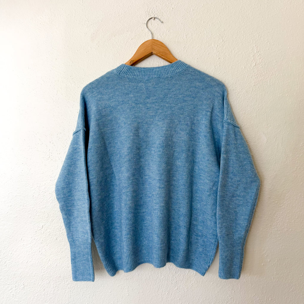 Vince Camuto Dolman Sleeve Crewneck Sweater In Blue Heather | XS