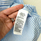 J.Crew Collection Garçon Button Down Rhinestone Embellished Long Sleeve Dress Shirt in Blue Pinstripe | 00