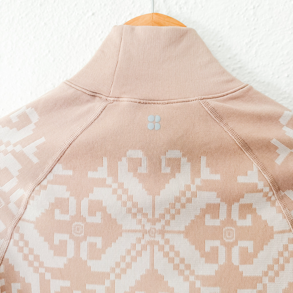 Sweaty Betty Fair Isle Jacquard Seamless Turtleneck Base Layer Long Sleeve Shirt | XS