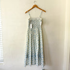 Petal & Pup Blue & White Lisette Strapless Midi Dress | XS