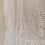 MANGO White Eyelet Embroidered Cotton Maxi Dress | XS