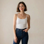 Nordstrom Seamless Layering Spaghetti Strap Tank Top in White, sz Med