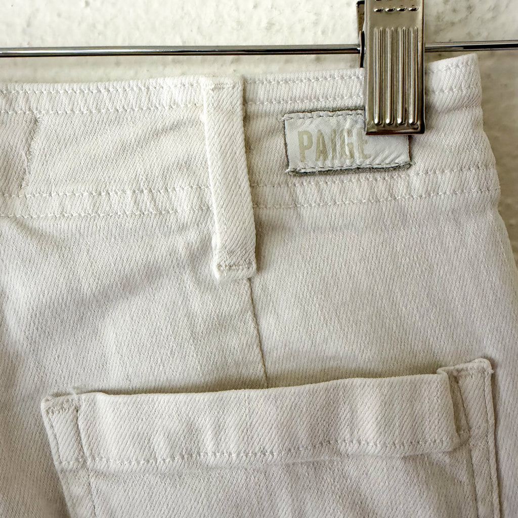 PAIGE Nellie High Rise Cropped Wide Leg Jeans in Crisp White | 23/00