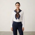 Madewell 100% Silk Bandana in Rich Brown Houndstooth