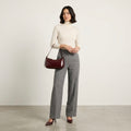 & Other Stories Sleek Leather Shoulder Bag in Burgundy Oxblood