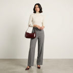 & Other Stories Sleek Leather Shoulder Bag in Burgundy Oxblood