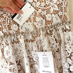 Self-Portrait White Diamante Rhinestone Embellished Lace Midi Dress | 0