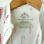 Primary Organic Candy Cane 2-Way Zipper Footed Sleeper | 6-9m