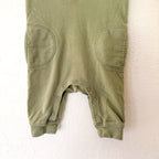 Nordstrom Organic Cotton Olive Green Hooded French Terry Jumpsuit | 0-3m