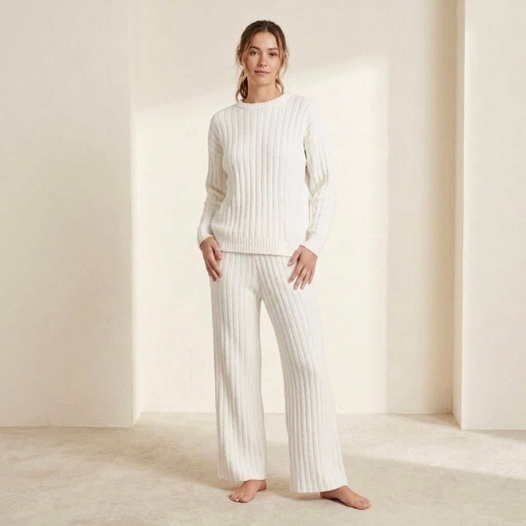 UGG Terri Ribbed Wide Leg Pant in Cream | Small
