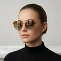 Oliver Peoples Rayette Soft Gold Cat-Eye Sunglasses in Sunrise Gradient