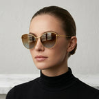 Oliver Peoples Rayette Soft Gold Cat-Eye Sunglasses in Sunrise Gradient