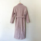 Vince Alpaca Mohair Blend Longline Belted Trench Coat in Dusty Blush Pink | XS
