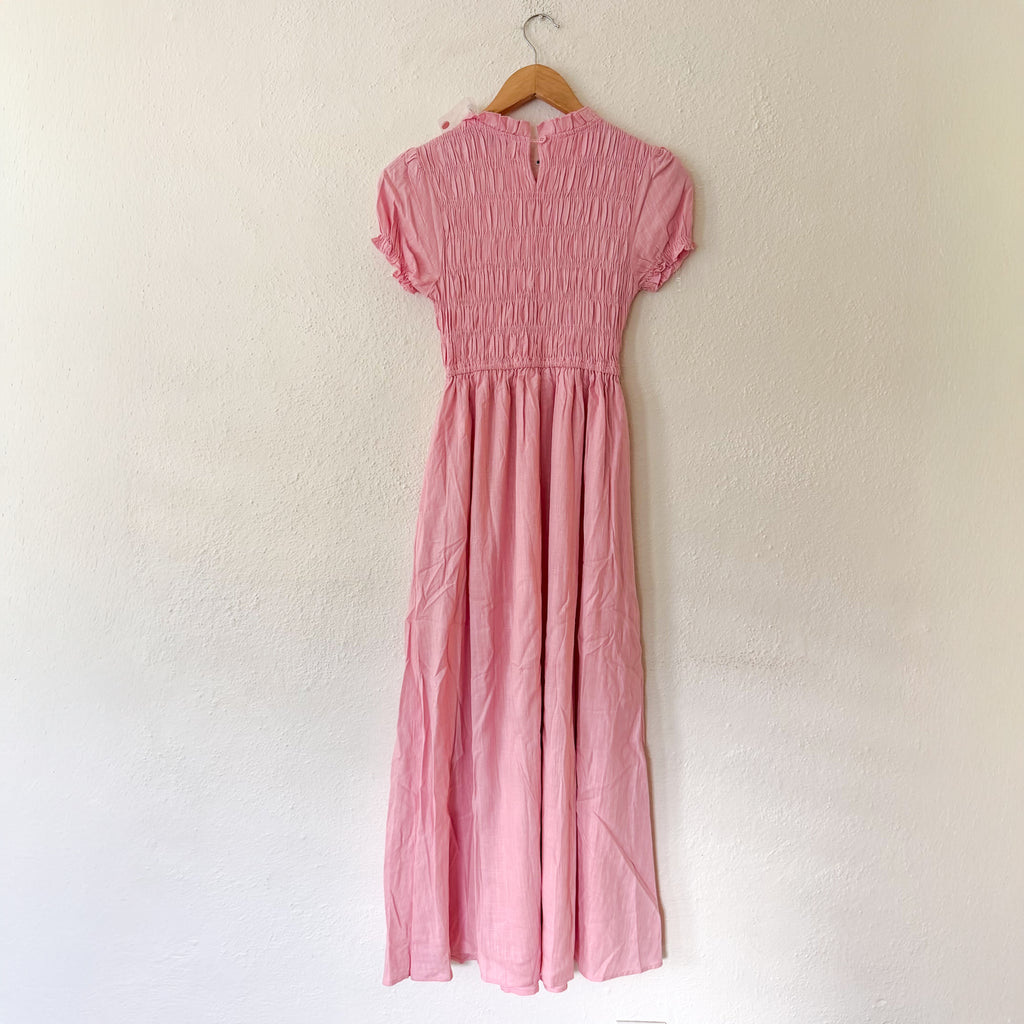 Petal & Pup Darla Puff Sleeve Midi Dress in Pink | XXS
