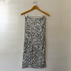 Mango MNG Silver Sequin Midi Straight Pencil Skirt | S
