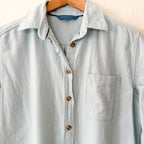 Beaufort & Blake Moreland Flannel Button Down Shirt in Aqua | XS