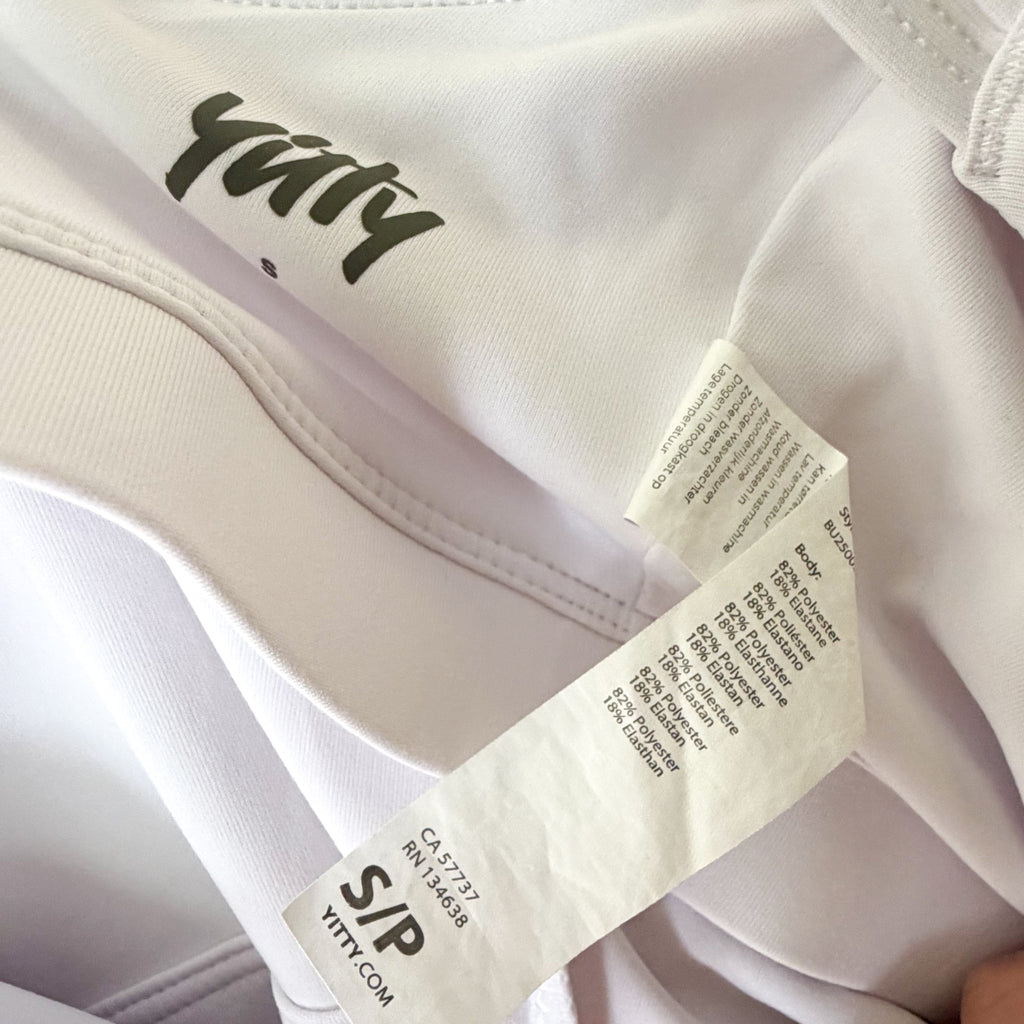 Yitty Active UltraLuxe Strappy Tennis Dress with Built in Shorts in White | S