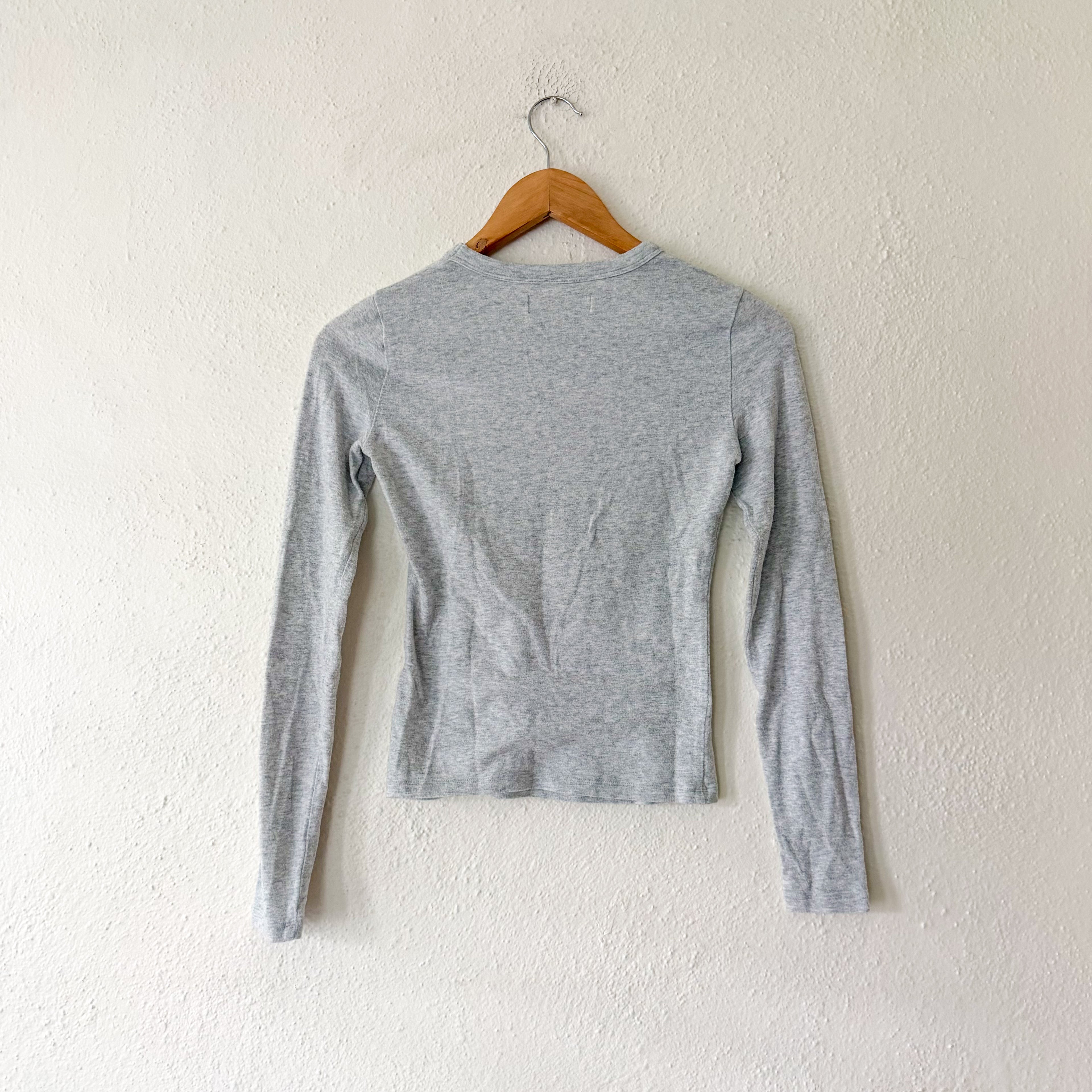 Abercrombie & Fitch Loungewear Collection Long Sleeve Sleep Set in Heather Grey | XXS