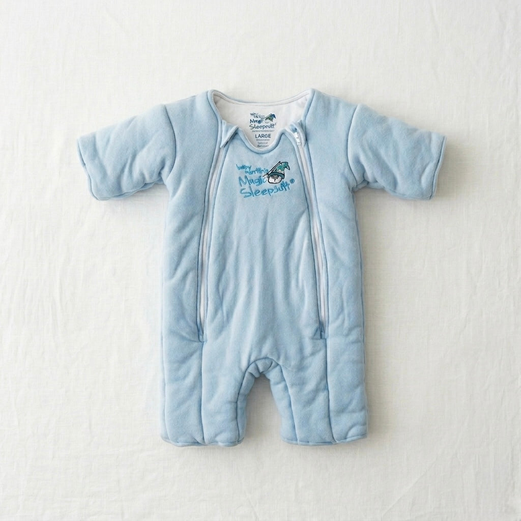 Baby Merlin Light Blue Cotton Magic Sleepsuit Infant Sleep Bag | 6-9m