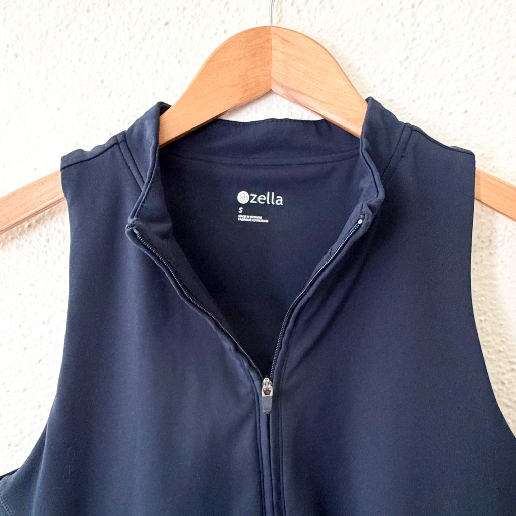 Zella Studio Light Court Half-Zip Tennis Dress + Shorts in Navy Blue | Small
