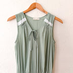 Ramy Brook New York Bambi Sleeveless Greecian Dress in Sage & Navy | XS