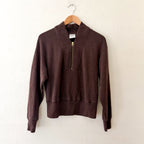 Varley Double Soft Sally Half-Zip Pullover Sweatshirt in Coffee Bean Marl | XS