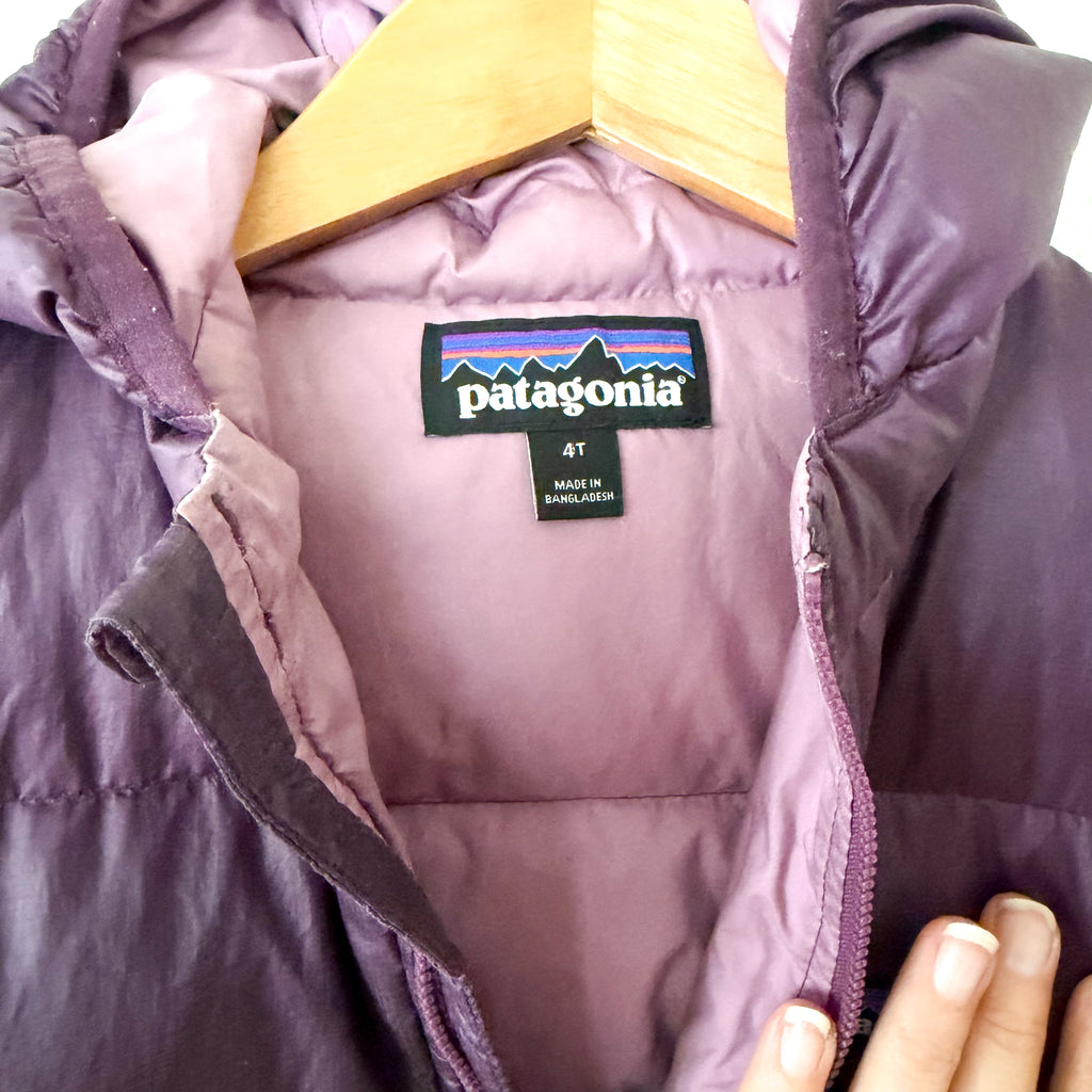 Patagonia Toddler Girls Eggplant Hi Loft Down Puffer Jacket | 4T