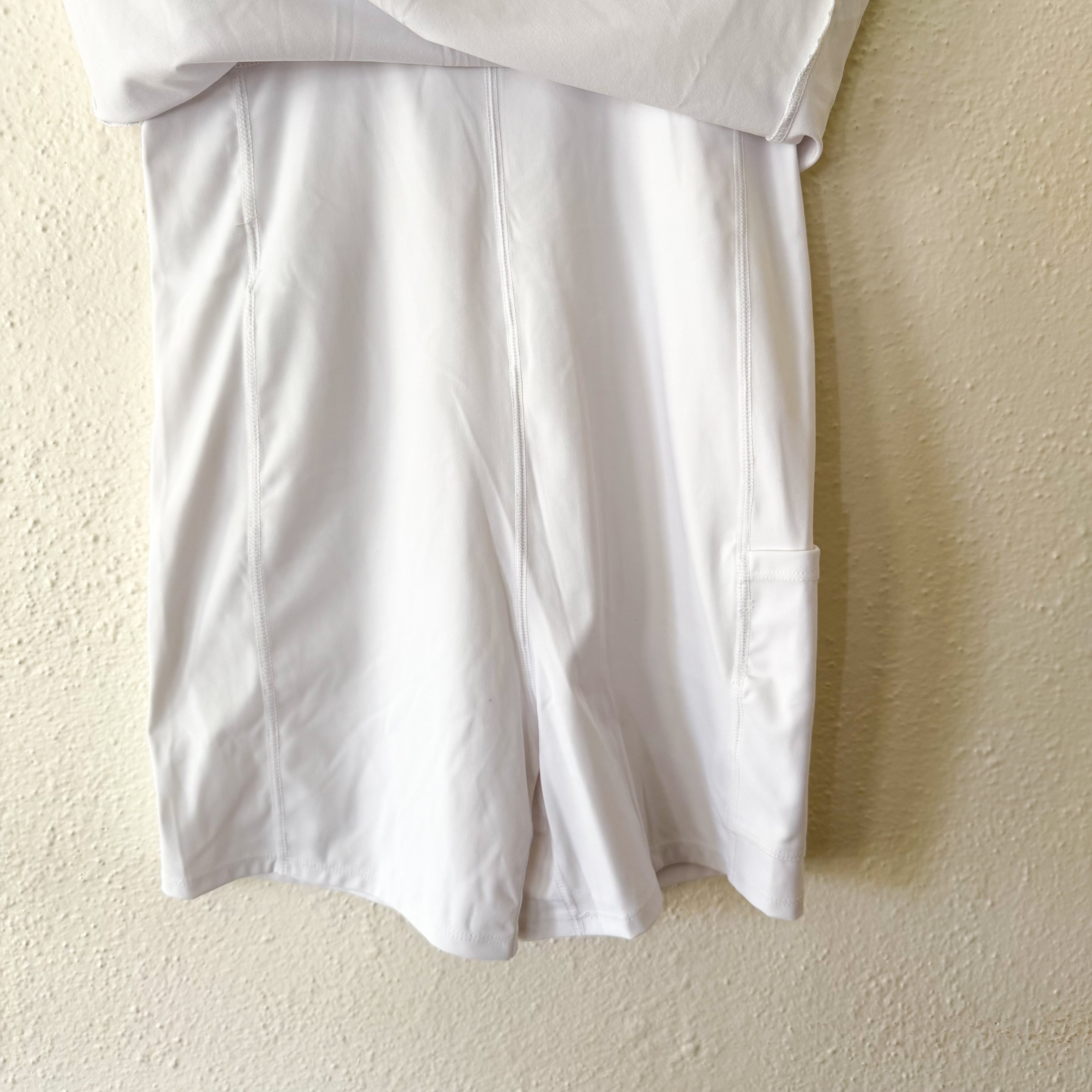 Abercrombie & Fitch YPB White Active Traveler Mini Dress Built In Shorts | XSP