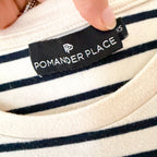 Pomander Place Navy Stripe Gio 3/4 Sleeve Jersey Maxi Dress | XS
