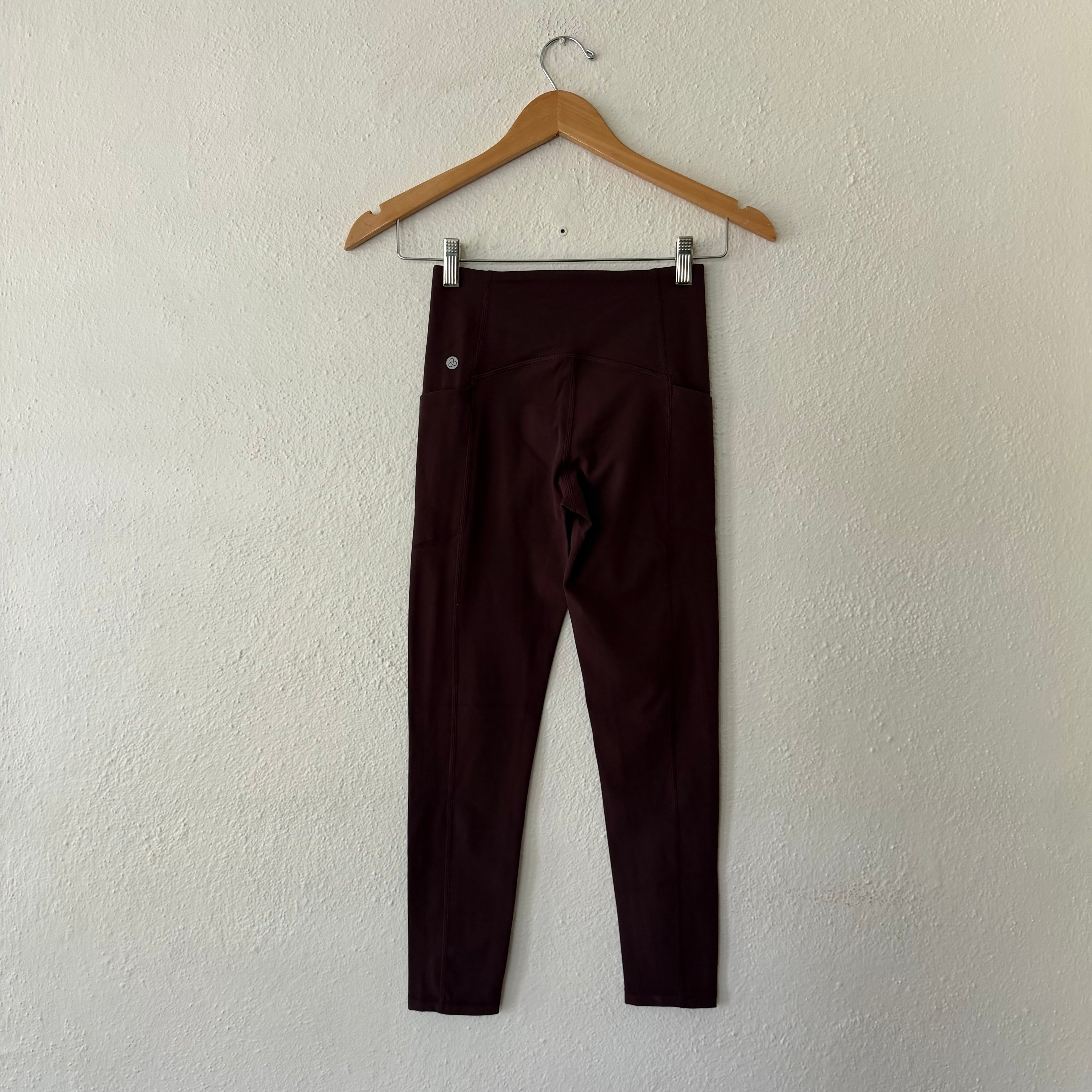Zella Studio Luxe High Waist Pocket ¾ Length Legging in Burgundy Fudge | XS
